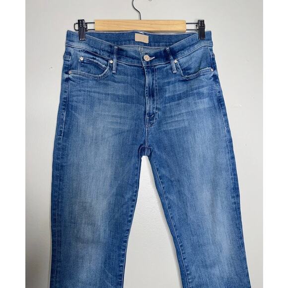 Mother Rascal Ankle Snippet Straight Leg Jeans Light Blue Wash Size 29 - Picture 4 of 7